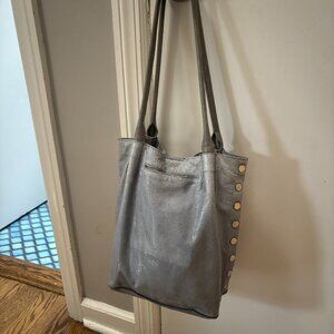 Hammitt Oliver Medium shoulder Tote Steel Blue Stingray GUC see pics, red lining
